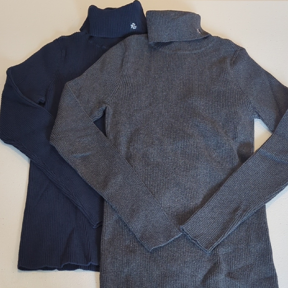 BUNDLE Lauren Ralph Lauren Ribbed Turtlenecks (Lot of 2)